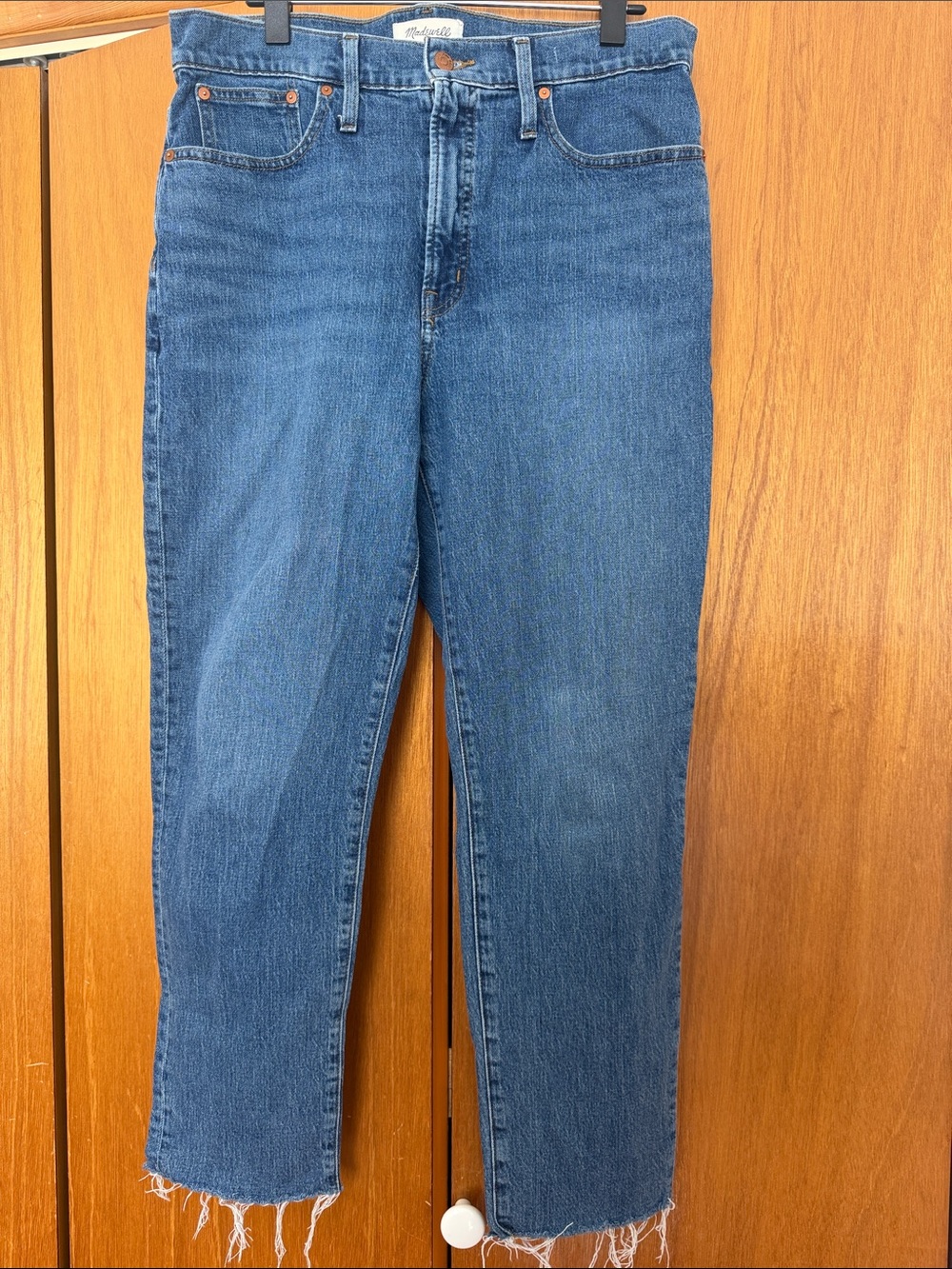 Madewell Perfect Vintage Medium Blue Ankle Straight Jeans